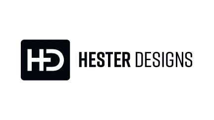 hester designs logo with logomark